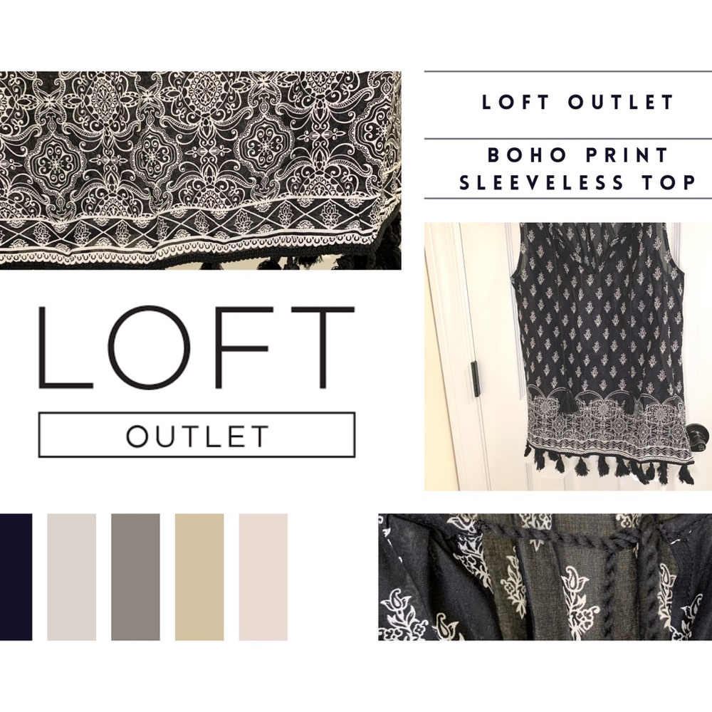 Navy Boho Loft Outlet Lightweight Top
